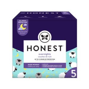 The Honest Company Overnight Baby Diapers, Sleepy Sheep, Size 5, 44 ct